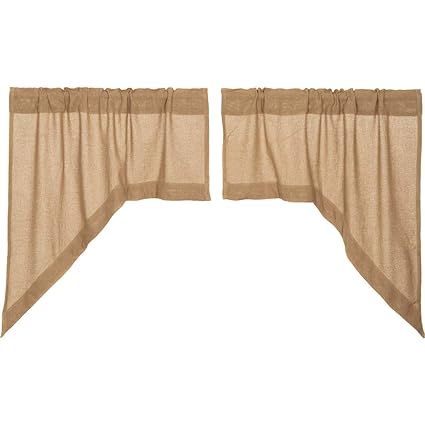 VHC Brands Burlap Natural Swag Set of 2 36x36x16