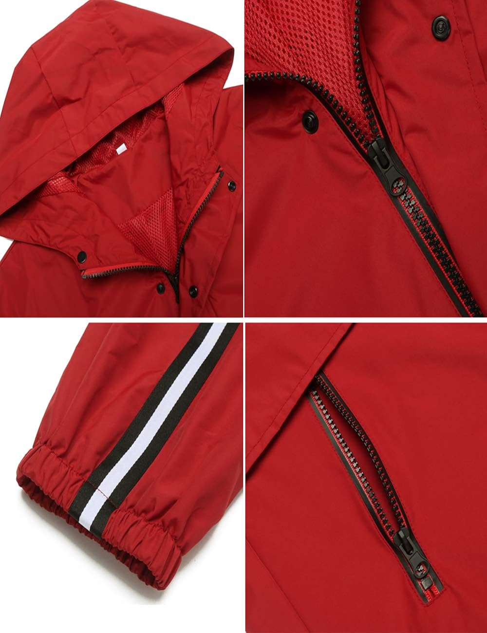 Avoogue Mens Breathable Rain Jacket Waterproof with Hood Windbreaker All Weather: Clothing