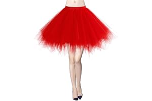 MIZHOME Womens Soild Color Tutu Skirt Layered Tulle Skirt Adult Halloween Costumes