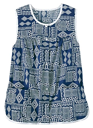 AmeriMark Women's Easy-Care Aprons 1X (16W-18W)/Navy/Multi