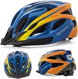 Victgoal Bike Helmet with Magnetic Goggle Visor LED Rear Light Blue Orange-V view 2