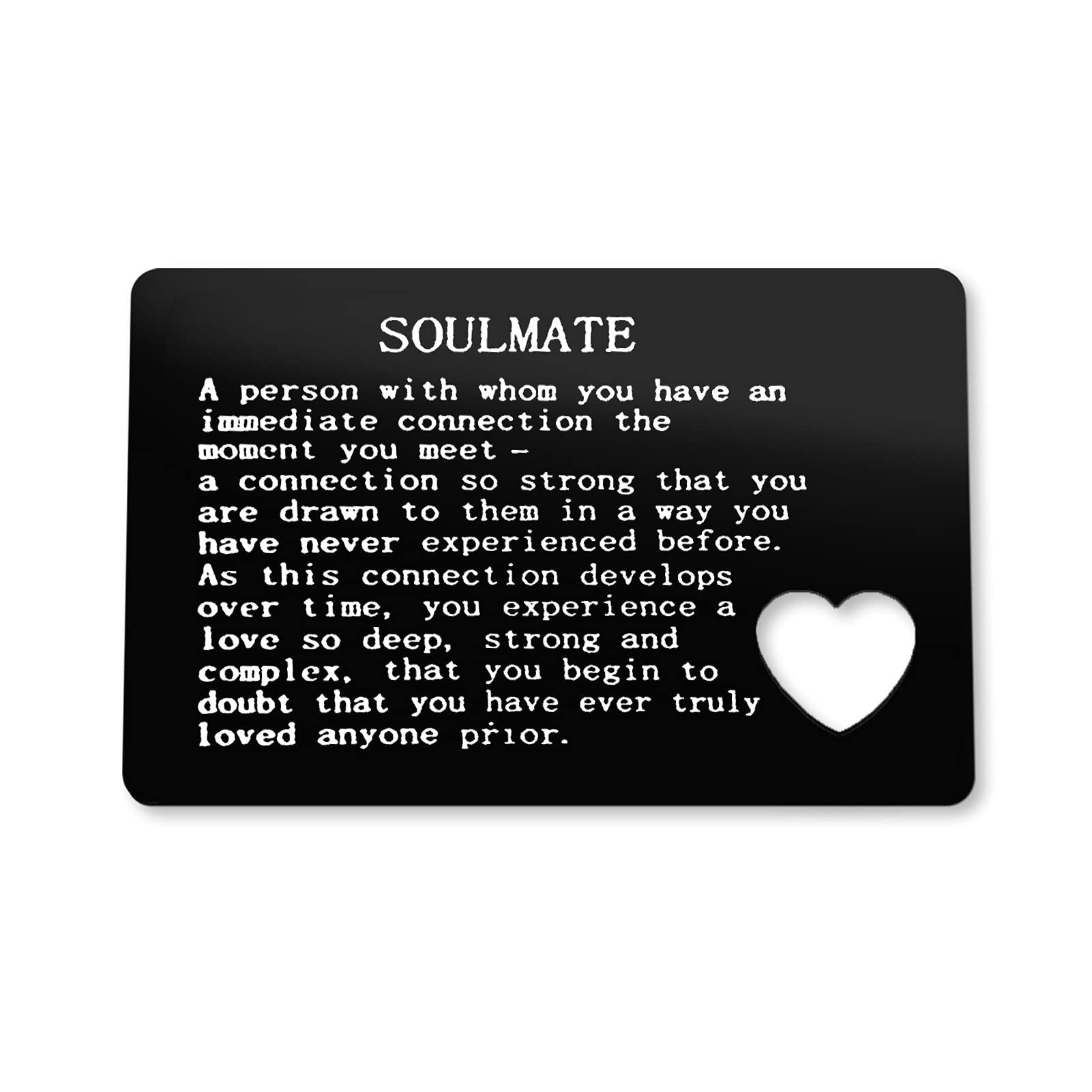 Anniversary Card Gifts for Boyfriend Husband Fiance Engraved Wallet Card for Him Valentines Day Gifts Christmas Birthday Gifts Soulmate Gifts for Him