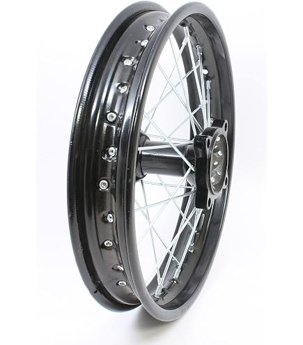 12" Rear Wheel Assembly For Dirt Pit Bike - 80/100-12 Tire, 12mm Axle, Red Aluminum Rim