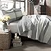 Lush Decor Berlin Stripe 3 Piece Quilt Set, Full/Queen, Gray