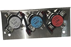 TOTAL HEARTH Buck 3-Speed Thermostat Switch Plate (4TBS1) – High/Medium/Low Fan Control for Wood Stoves