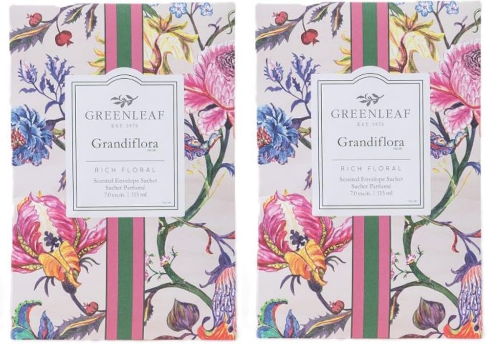 Greenleaf 2x GRANDIFLORA Fruit Large Scented Sachet Bag - Drawer Fragrance Wardrobe Air Room Freshener for Living Room, Bedroom, Bathroom or Car