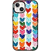 CASETiFY Impact iPhone 14 Case [4X Military Grade Drop Tested / 8.2ft Drop Protection/Compatible with Magsafe] - Polka Daub Hearts - Glossy Black