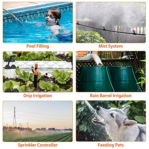 Programmable Water Timer,3" Large Screen/IP65 Waterproof/Child Lock Mode/Auto&Manual Mode/Rain Delay/Upgrade Material,Hose Timer Sprinkler Timer Faucet Digital Watering Timer for Garden Lawn