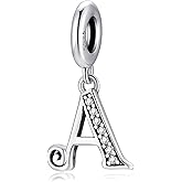 BETTY&SARAH 925 Sterling Silver Letter Charms for Bracelets and Necklace Alphabet Initial Pendant Jewelry Gift for Women
