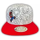 Controller Gear Super Mario Flat Bill Snap Back Hat (Jumping Mario Cartoon)