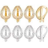 BENECREAT 8pcs 2 Colors Necklace Shortener Enhancer Clasp, Cubic Zirconia Diamond Connector Openable Lock Extender for 8mm (0.31 Inch) Pearl Gemstone Bead Jewelry Making