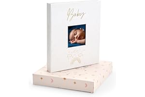 &AND PER SE And Per Se Baby Memory Book for Boys & Girls - Baby Milestone Book Keepsake to Capture Every Precious Moment, Record Important Photos & Memories from Birth to 5 Years(Beige)