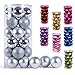 AMS 34ct Christmas Ball Mini Ornaments Party Decorations Shatterproof Festival Pendant Hangings for Xmas Tree Decor(1.57''/40mm,Silver)