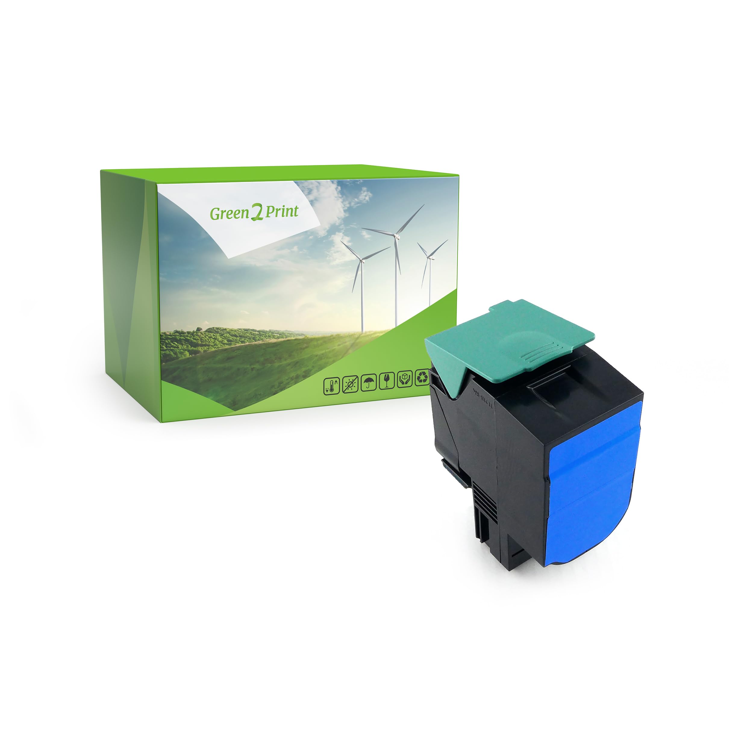 Green2Print Toner cyan 3000 pages replaces Lexmark 24B5587 Toner cartridge for Lexmark XS540N, XS544DN, XS548DE