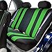 FH Group Automotive Seat Covers Combo Silicone Steering Wheel Cover Full Set Car Accessories Green, Striking Striped Seat Covers Airbag and Split Rear Universal Fit for Cars Vans Trucks SUV