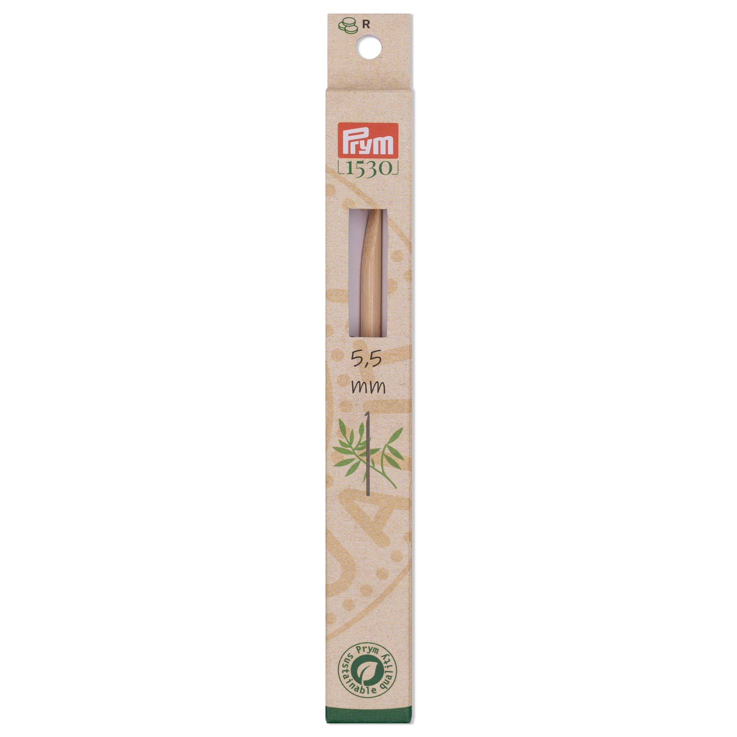 Prym 197611 Wool Crochet Hook Bamboo 15 cm 5.5 mm