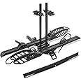 Young Electric E-Bike Rack with Ramp, Hitch 2 Bike Rack, 200 lbs Capacity Electric Bike Carrier, Foldable Platform Mount for Cars, Trucks, SUVs, Minivans, Up to 5-Inch Fat Tire for 2'' Receiver
