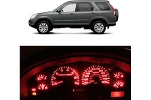 WLJH High Bright Red Instrument Panel Cluster Speedometer Gauge Tachometer 12V Full Led Light Package Kits for Honda CRV Cr-v