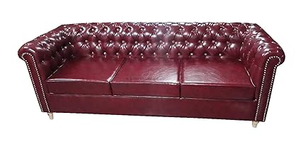 S K Modern Art Stretch Leather Sofa 2 Seater Maroon Amazon In