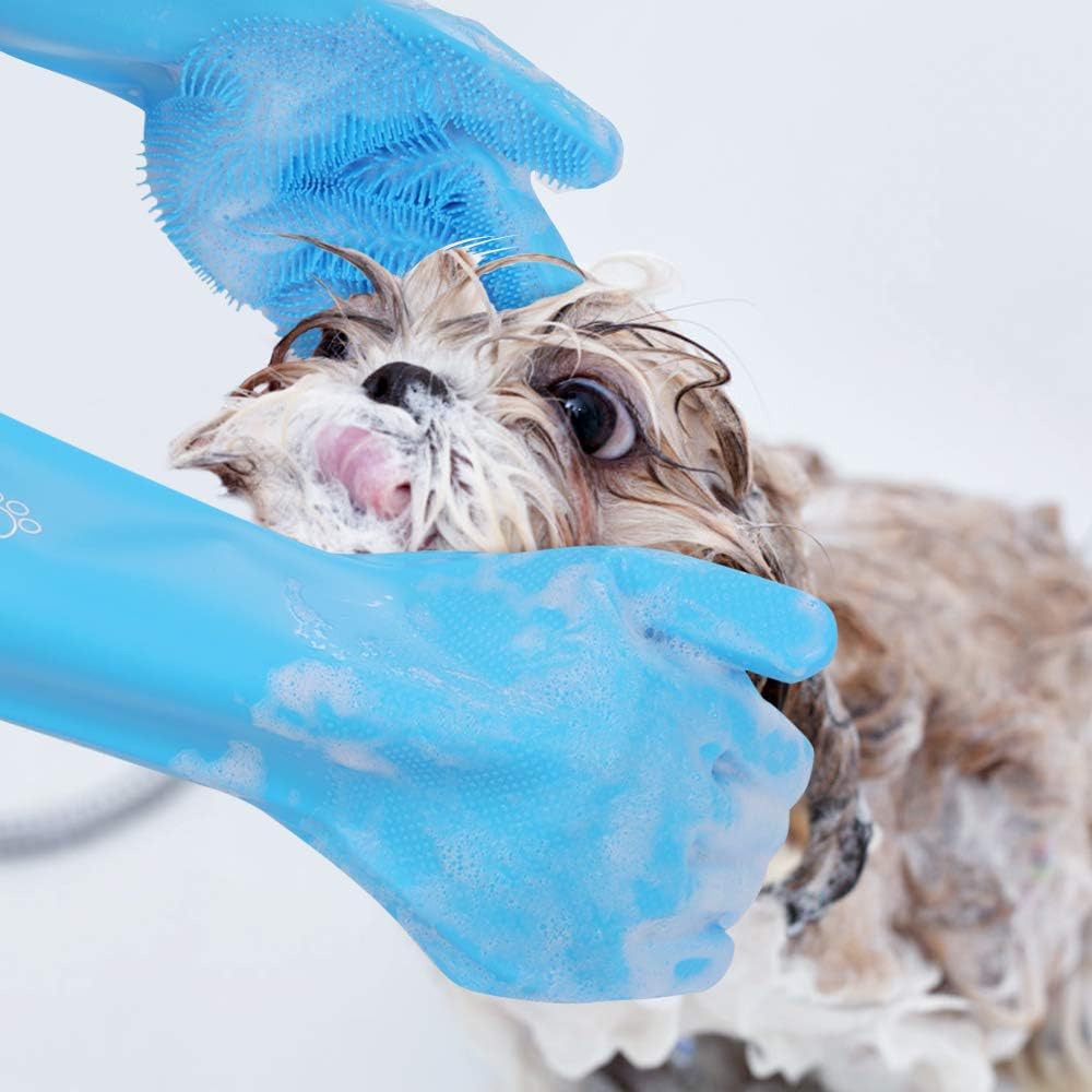 Pecute Pet Grooming Gloves, Heat Resistant Silicone Gloves with High-Density Teeth - Image 3