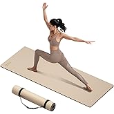 ILILI Yoga Mat 10mm Extra Thick and 193cm Extra Long, 76x28×0.4 Inch, Double Color Non-Slip TPE Material, Easy Carrying with Strap, Ideal for Yoga, Pilates, Floor Exercise, Home and Outdoor Use, Eco Friendly