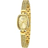 BERNY Small Gold Watches for Women Waterproof Dainty Women's Wrist Watch Vintage Ladies Analog Quartz Watches for Small Wrists Stainless Steel Sunray Dial Luxury Birthday Present
