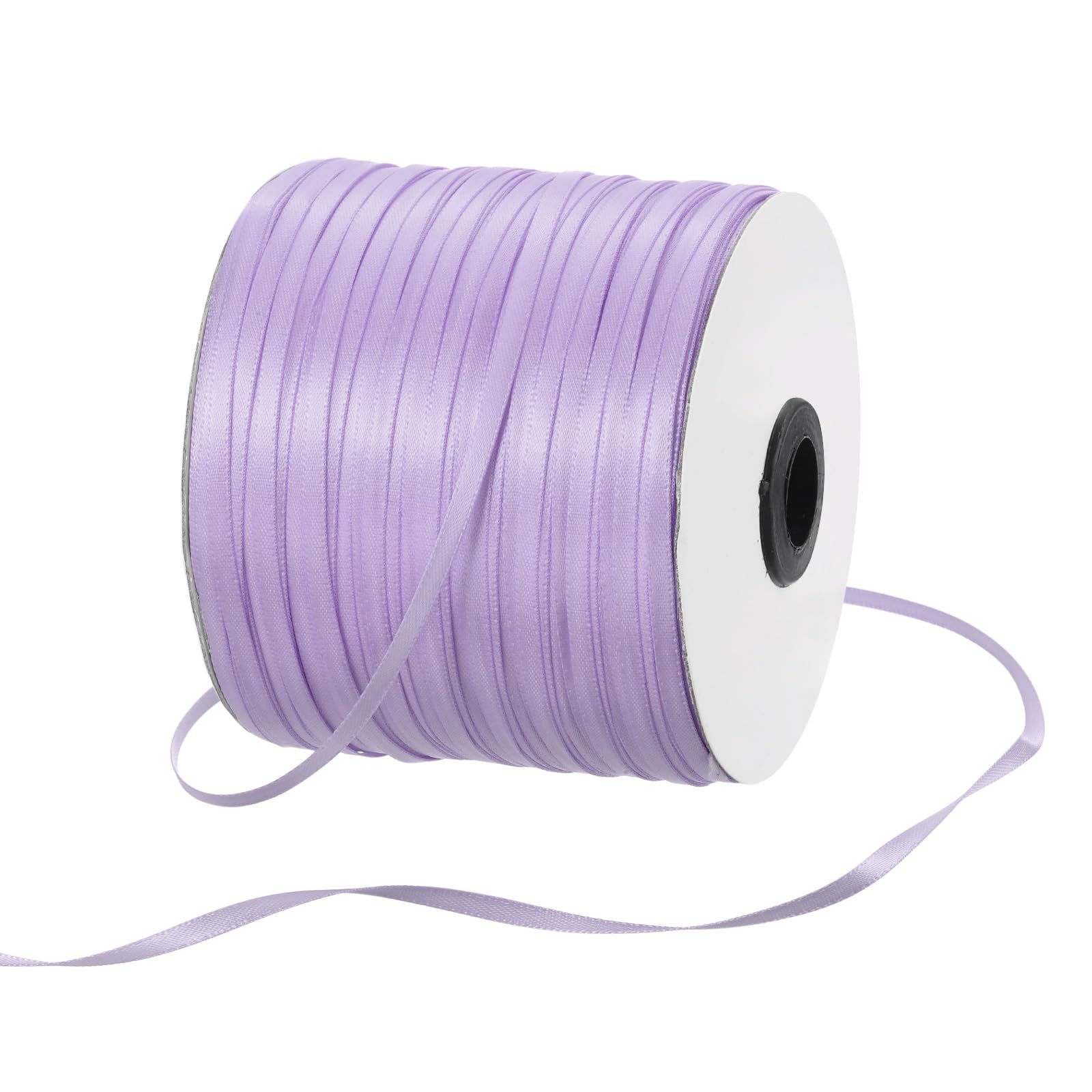 Rebower 3mm Satin Ribbon 460m Thick Double Face Grosgrain Silk Ribbon, [for Gift Wrapping, Hair Bows, Wedding, Cake, Flower] - 500 Yard/1500ft/ Light Purple