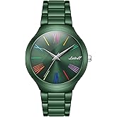 Letoff Women's Watch with Colorful Roman Numerals, Interchangeable Metal Strap (No Tools Needed), Water Resistant 100ft