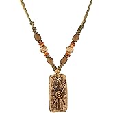 STWTR Bohemian Beaded Necklace Pendant for Women Men Retro Colorful Ceramic Pendant Handmade Ethnic Tribe Boho Jewelry Gift