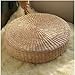 MAHAO Japanese Style Handcrafted Eco-Friendly Padded Knitted Straw Flat Seat Cushion,Hand Woven Tatami Floor Cushion Corn Maize Husk (Dia50cm/19.7