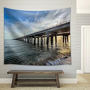 Chesapeake Bay Bridge - Fabric Wall Tapestry Home Decor - 51x60 inches
