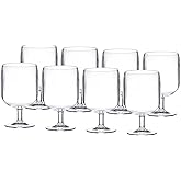 KX-WARE Classic Acrylic All-Purpose Wine Glasses, 12-ounce Plastic Stem Wine Glasses, set of 8 Clear