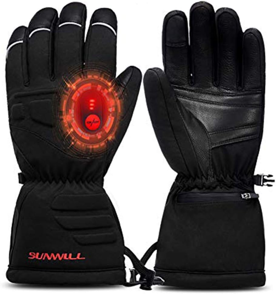 Battery Heated Gloves for Men Women,Rechargeable Electric Heated Gloves for Skiing,Motorcycle