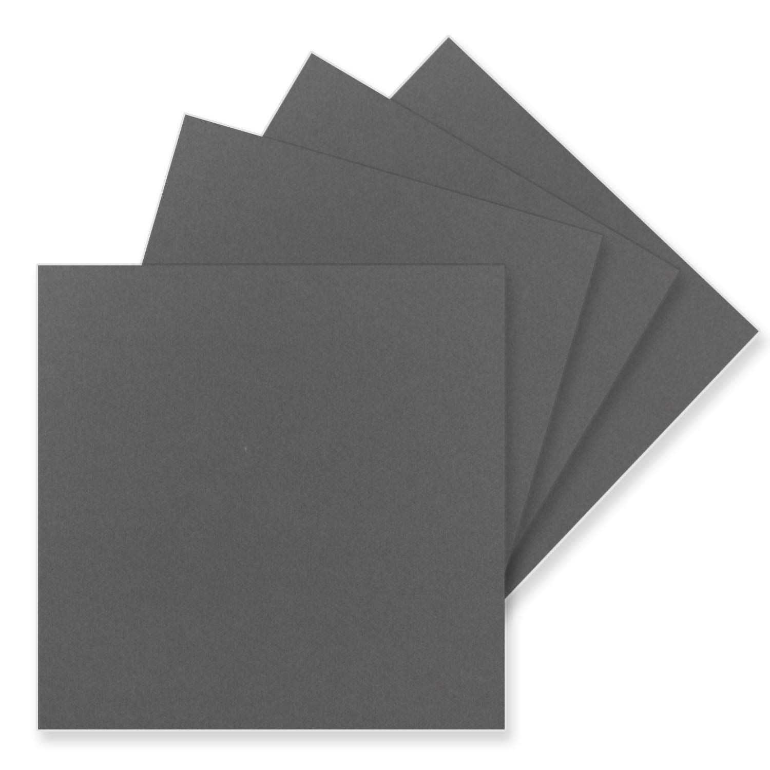 FarbenFroh by GUSTAV NEUSER 50 single cards square 15 x 15 cm in anthracite (grey) 240 g/m² blank craft cards, postcards, craft cardboard in clay paper quality