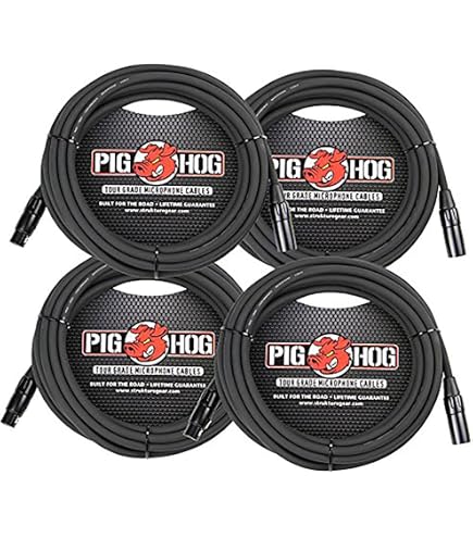 【中古】 Pig Hog XLR 15フィート ツアーグレード マイクケーブル 4本パック PigHog XLR 15 Foot 4 Pack Tour Grade Microphone Cables : Amazon