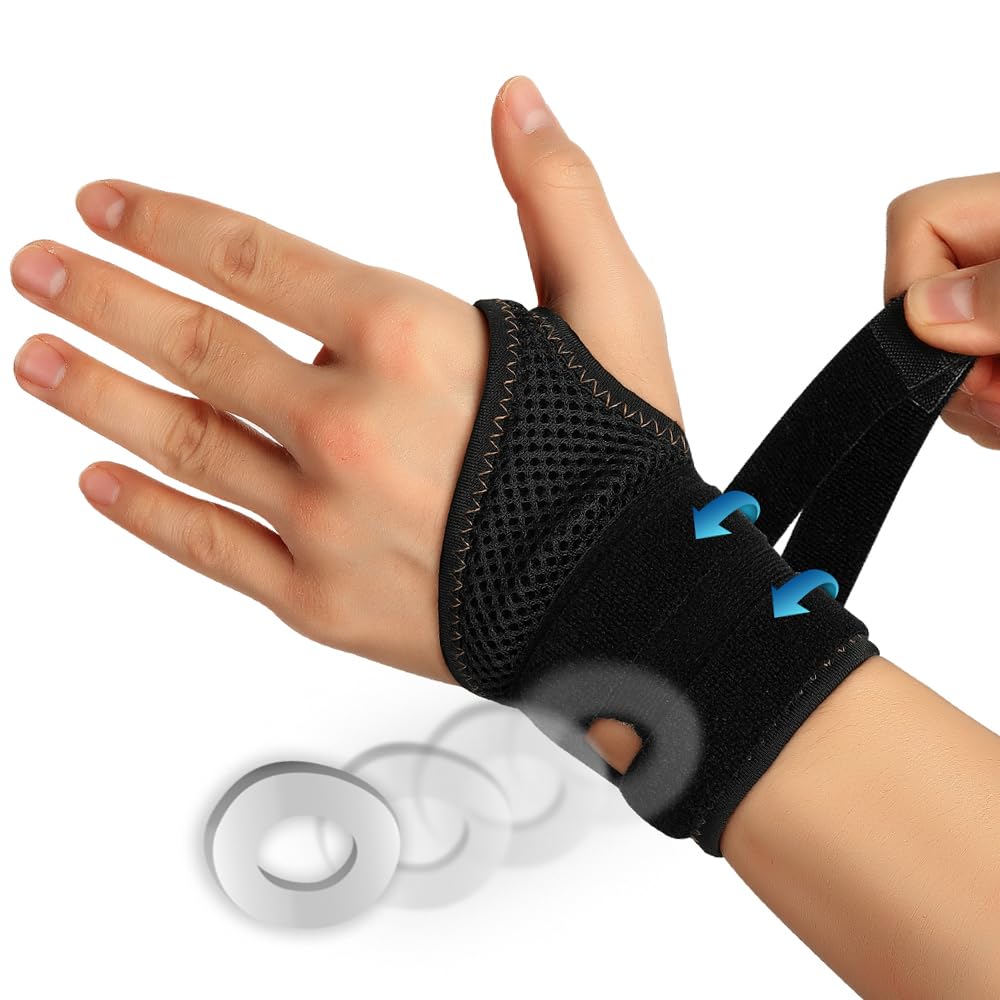 FORTEMOTUS Wrist Support Brace, Copper Infused Adjustable Wrist Wrap Strap for Carpal Tunnel, Wrist Discomfort Relief, Wrist Tfcc Tear, Fitness, Weightlifting, Sport Protect