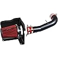 RTUNES RACING BLACK PIPE HEAT SHIELD COLD AIR INTAKE + FILTER Compatible For 07-08 CADILLAC SILVERADO SIERRA ESCALADE V8 4.8L/5.3L/6.0L/6.2L