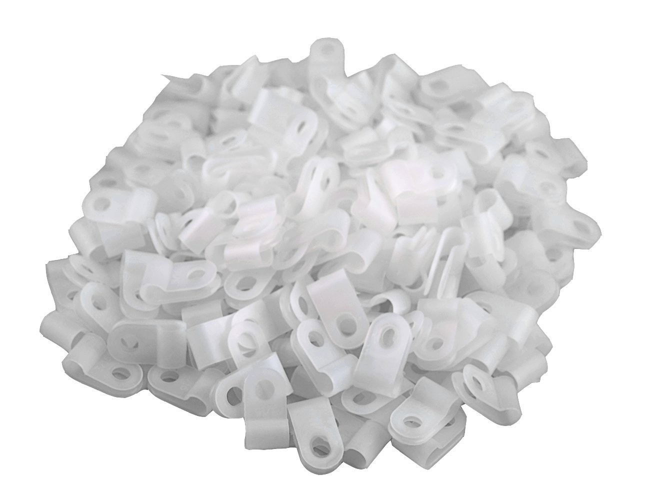 BGTXINGI 200pcs White Nylon R-Type Cable Clamp Fastener for 1/8 Inch (3.2mm) Dia Wire Tube (Plastic Wire Cord Clip Fixer)