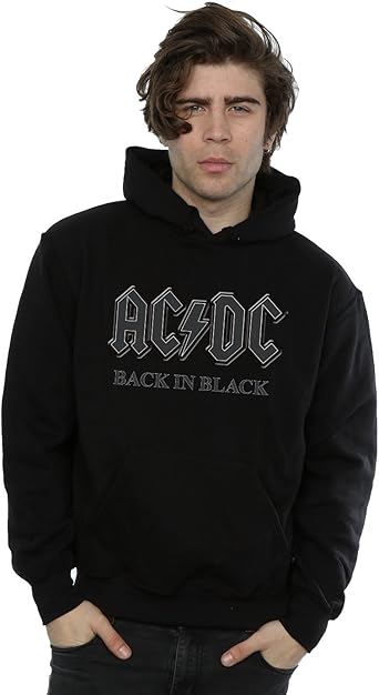 Ac Dc Men S Back In Black Hoodie Amazon Co Uk Clothing
