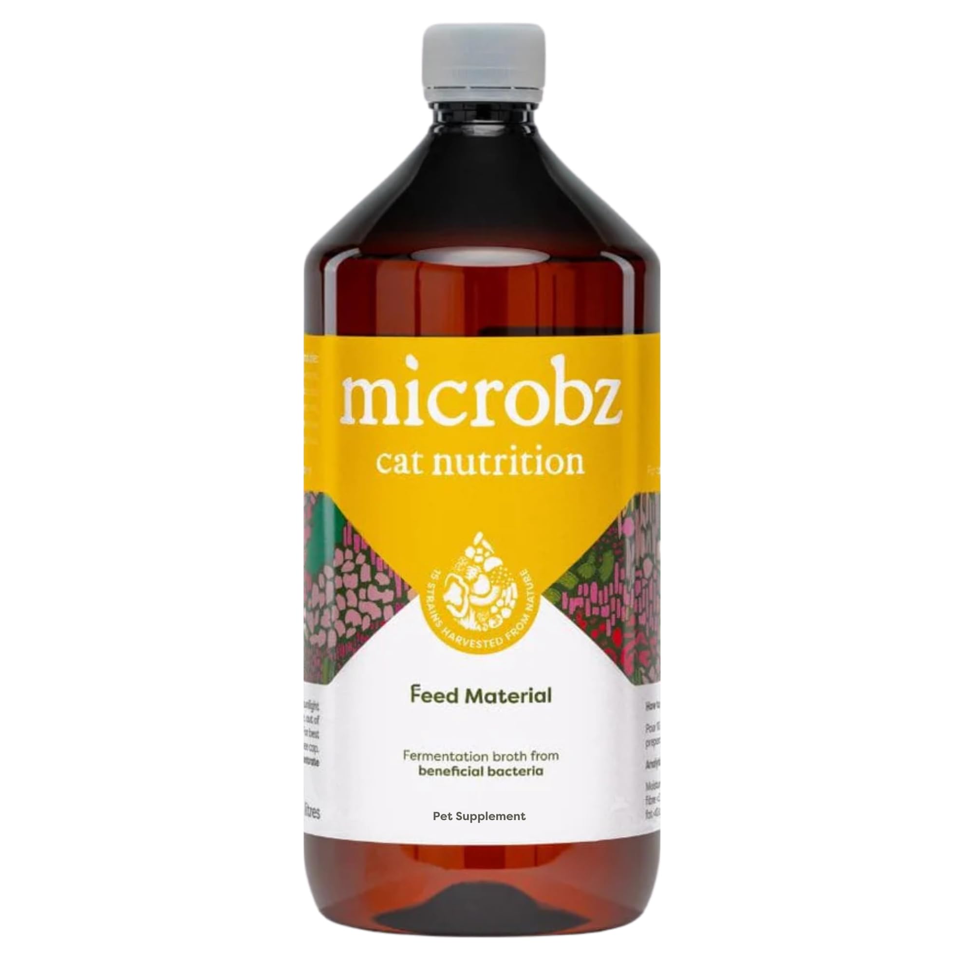MICROBZ CAT NUTRITION | 1 Litre | Liquid Beneficial Microbes for Cats Gut Digestive Health & Coat Care – Gluten & Dairy Free, 100% Natural - Up to 100 Servings