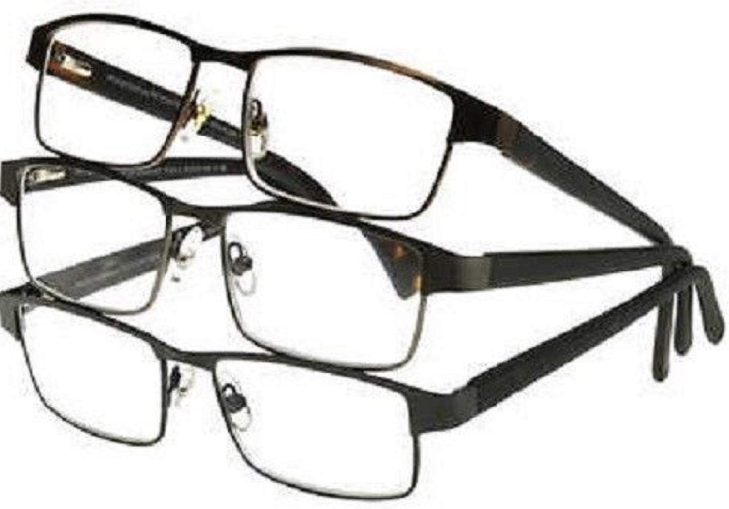 Design Optics Full Frame Metal Reading Glasses +2.50 (3 Count, Includes Cases)