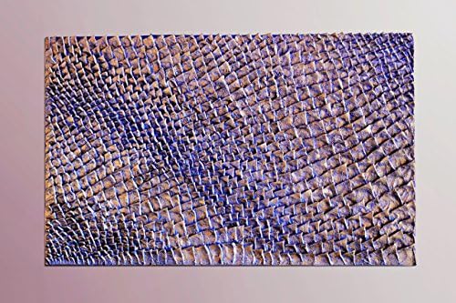 Wall Sculpture - Textured Wall Panel - 3D Wall Panel - Brass and Blue