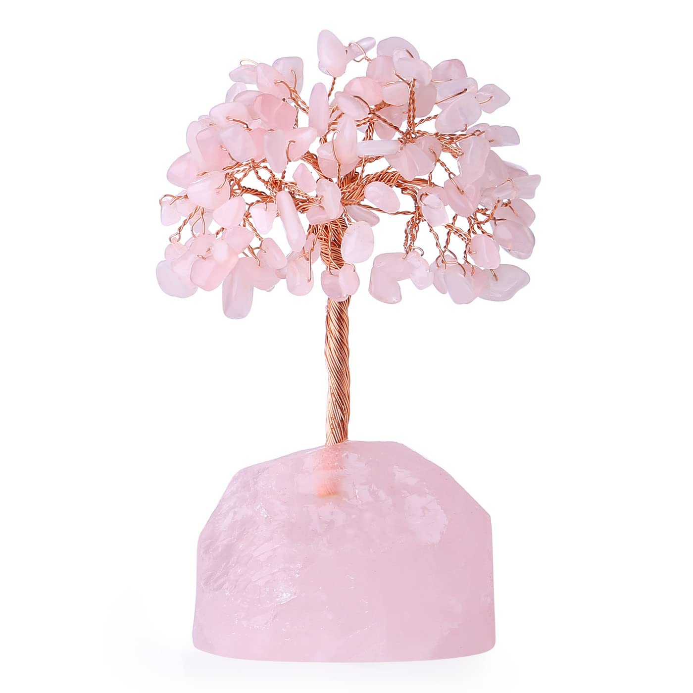 XIANNVXI Rose Quartz Tree Pink Crystal Tree of Life Ornament Reiki Healing Pink Room Decor Cherry Blossom Tree Japanese Decor Desk Ornament