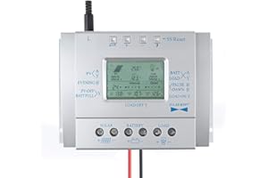 OOYCYOO 80A Solar Charge Controller 80 amp Solar Panel Regulator with Load Timer, 12V 24V Auto with LCD Display USB 5V 1500mA and Usd for Control Landscape Lights and Water Features