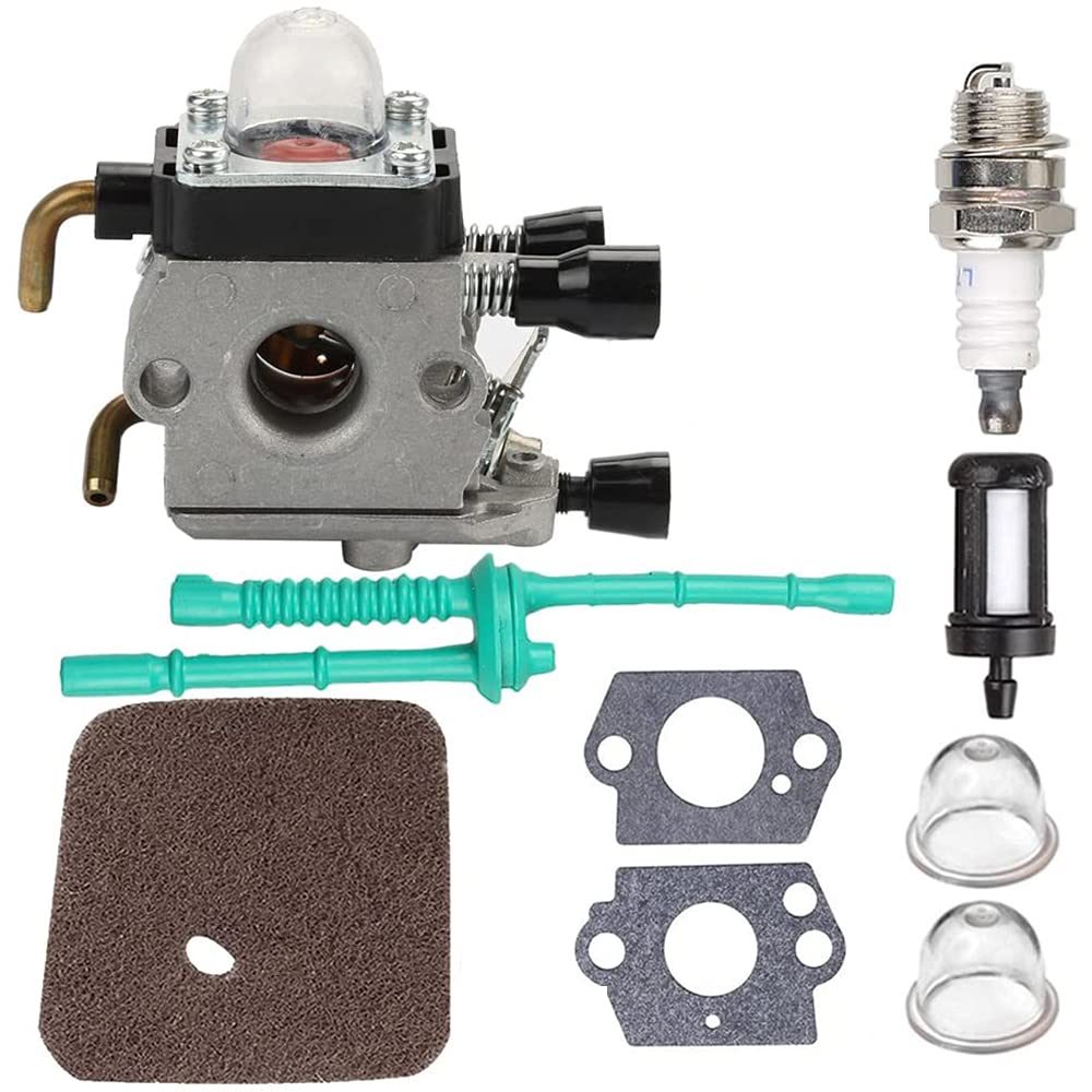 ANCLLO Carburetor with Air Filter Fuel Line Gasket Spark Plug Kit for FS38 FS45 FS46 FS55 KM55 FS85