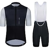 Men's Cycling Jersey Set Cycling Kit Bicycle Jersey Rear Zipper Pocket Bike Bib Shorts with Pockets Race Fit High Density Pad
