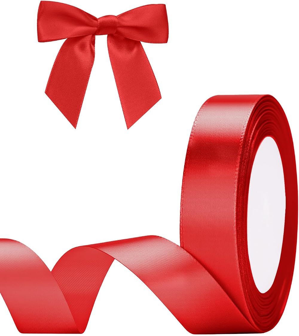 G2PLUS Red Satin Ribbon 20mm 22m Gift Wrapping Craft Wedding Decoration