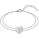 Lacoste Love My Croc Pendant Bracelet for Women - Stainless Steel Jewelry - Adjustable Band - Romantic Collection, Heart Shape Design - Fashion Accessory - Gift For Her