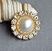 32 pcs Rhinestone Gold Brooch Lot Assorted Crystal Brooch & Button Wedding Brooch Bouquet DIY Kit AMBR673
