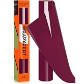 WRAPXPERT Maroon HTV Heat Transfer Vinyl Rolls,Maroon Iron on Vinyl 12" x5ft Burgundy Heat Press Vinyl for T-Shirts,Works with All Cutting Machines